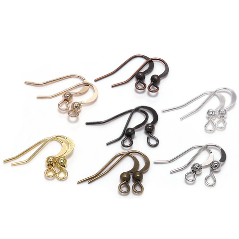 100Pcs 19*18mm Earring Components Hooks Twist  Gold Bronze Ear Hook Clasps Earring Wires Findings For DIY Jewelry Making ► Photo 1/6