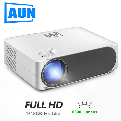 AUN AKEY6 AKEY6s 1080P Full HD Projector 4K 6500 Lumens Cinema Proyector Android WiFi Bluetooth Video Game 3D Beamer ► Photo 1/6