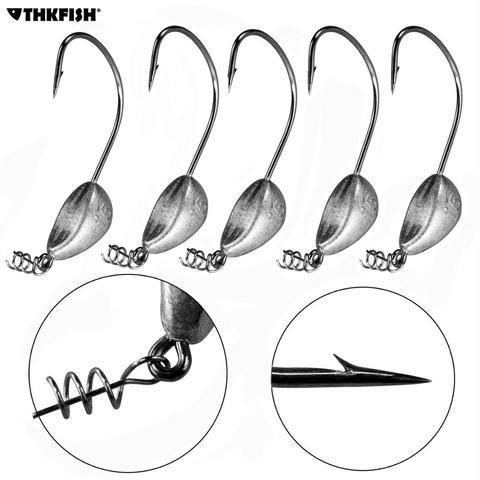 5pcs/lot Jig Head Fishing Hooks 3.5g 5g 7g 10g 15g 18g 21g Stand Up Lead Head Hook with Screw-in bait keeper For Bass Fishing ► Photo 1/6