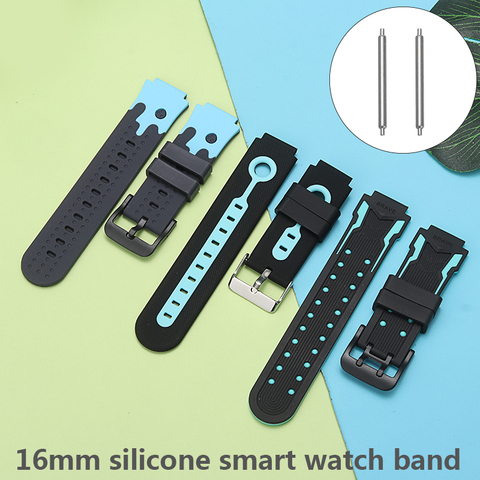16mm Silicone Replacement Strap For Child Kids Waterproof Sport Watchbands Fashion Universal Smart Watch Accessories Strap ► Photo 1/6