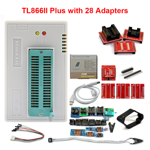 Newest V10.37 TL866II Plus Universal minipro programmer TL866 nand flash AVR PIC Bios USB Programmer+28 pcs adapters ► Photo 1/5