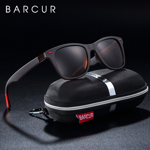 BARCUR Trending TR90 Polarized Sunglasses Women Square eyewear Men Sun glasses Vintage Unisex Goggle Male UV400 Oculos de sol ► Photo 1/6