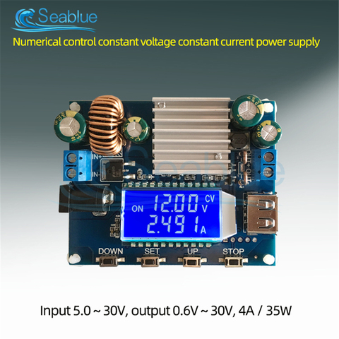 SK35L DC 0.6-30V 4A 35W 5V 6V 9V 12V 24V Boost/Buck CC CV Regulated Adjustable DC Power supply Module laboratory Power Supply ► Photo 1/6