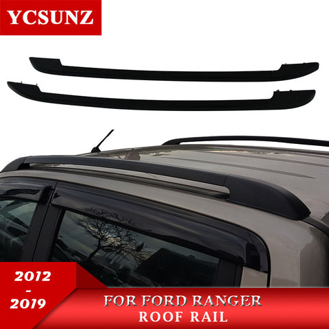 Black Roof Rails Rack Carrier Bars For Ford Ranger WILDTRACK 2012 2013 2014 2015 2016 2017 2022 T6 T7 Double Cabin ► Photo 1/6