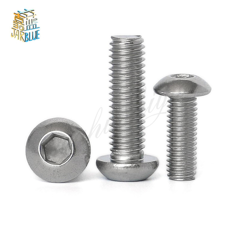 10pcs UNC 10#-24 1/4-20 US Coarse Thread 304 A2-70 stainless steel Allen Hex Hexagon Socket Button Head Round Screw Bolt ISO7380 ► Photo 1/2