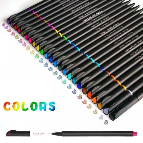 12/24/36/48/60 Fineliner Color Pen Set 0.4mm Fine Point Drawing Writing  Marker Pens for Agenda Planner School Art Supplies A6140