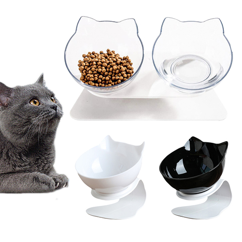 Meijuner Non-Slip Cat  Bowl Single & Double Bowl With Raised Stand Pet Food Bowls for Protection Cervical  Supprot Dropshipping ► Photo 1/6