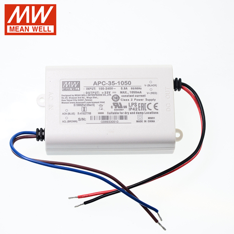 [Seven Neon]MEAN WELL APC-35 100-240V 350mA 500mA 700mA 1050mA LED Driver High effection Single Output Switching Power Supply ► Photo 1/6