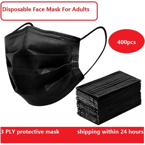 Black Medical Mask Surgical Mask 3-Ply Protective Mouth Mask Disposable Face Mask Masques Non-woven Breathable Mask mascarilla ► Photo 1/6