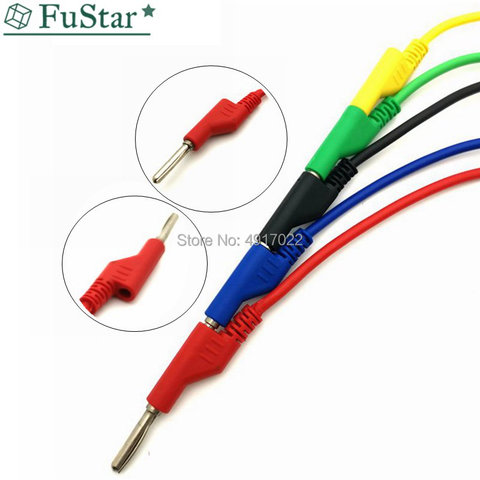 1pcs Double Ended Stackable 4MM Banana Plug Male Jack high Voltage Silicone Wire Multimeter Test Cable Lead Cord 1M Banana Jack ► Photo 1/6