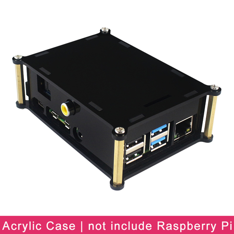 Raspberry Pi 4 Model B PiFi Digi+ V1.0 Sound Card Acrylic Case Black Box Shell for Raspberry Pi 4 Audio Pi HAT Extension Board ► Photo 1/6