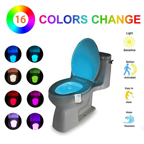 Smart Bathroom Toilet Led Nightlight Pir Body Motion Sensor Seat Light  Waterproof Bowl Led Night Lights 8 Colors Wc Toilet Light - Night Lights -  AliExpress