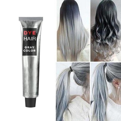 Gray Hair Dye Cream Unisex Smoky Gray Punk Style 100ml Light Grey Silver Permanent Hair Dye Color Cream Unisex Hair Creams ► Photo 1/6