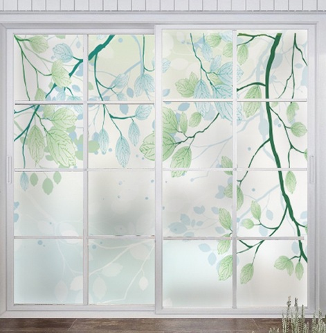 Custom Size Electrostatic Window Sticker Green Trees Decorative Privacy Protection Glass Film For Bedroom Bathroom Living Room ► Photo 1/5