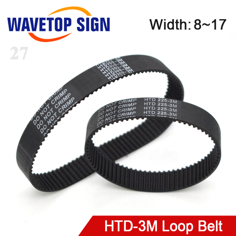 HTD 3M Closed Loop Timing Belt Transmission Belts Perimeter 225 228 255 267 300 324 330 354mm Customized Width 8 9 10 15 17mm ► Photo 1/6