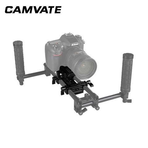 CAMVATE Universal Manfrotto Quick Release Plate Connect Adapter With Dual 15mm Rod Clamp For DSLR Camera Shoulder Support System ► Photo 1/6