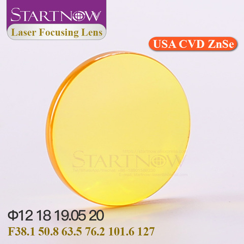 Startnow CO2 Laser Focusing Lens USA CVD ZnSe Dia 12 18 19.05mm 20 FL 38.1 50.8 63.5 76.2 101.6 For Laser Cutting Machine Parts ► Photo 1/6
