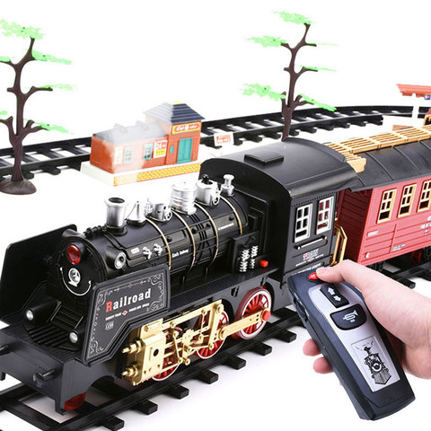 New Electric Train Set RC Trains Toy Railway Remote Control Electric Rail Car Steam Train Children's Electric Railway Trains Toy ► Photo 1/6