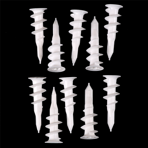 10pcs Self Drilling Wall Drywall Plastic Nylon Anchor for M4-M5 screws Plasterboard Anchor Drywall Nylon Ribbed Anchor ► Photo 1/6