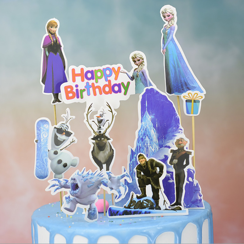 Buy Online 1pcs Lot Frozen Princess Elsa Birthday Party Decor Kids Cake Topper For Girls Birthday Decoration Anniversaire Cake Supplies Alitools