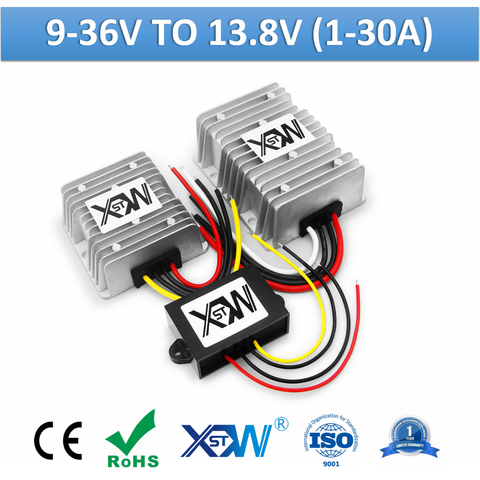 XWST DC To DC 12V 24V 9-36V To 13.8V 1A 5A 10A 25A 30A Boost Buck Converter 13.8 Volts Voltage Stabilizer Regulator Waterproof ► Photo 1/6