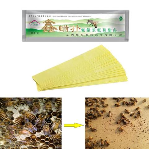 20Pcs/Pack 20 Fluvalinate Strips Anti Insect Pest Controller Instant Mite Killer Miticide Bee Medicine Mite Strip Home tool Farm ► Photo 1/6