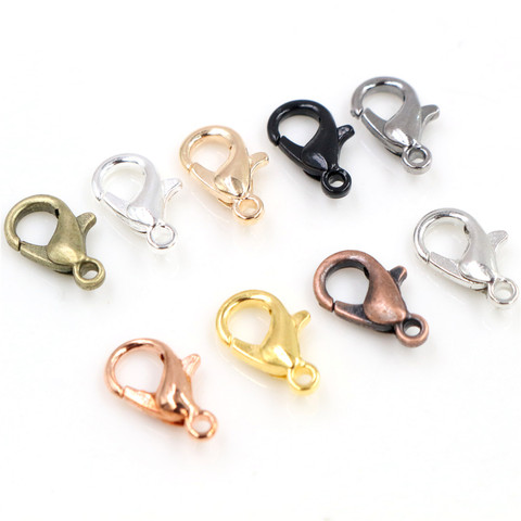 10x5mm/12x6mm/14x7mm/16x8mm  9 Colors Plated Fashion Jewelry Findings,Alloy Lobster Clasp Hooks for Necklace&Bracelet Chain DIY ► Photo 1/6