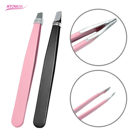 Twizers Pincas Sobrancelha Eyebrow Tweezers Pinzetta Sopracciglia Plucking Pink Stainless Steel Wenkbrauw Pincet Professionale ► Photo 1/6