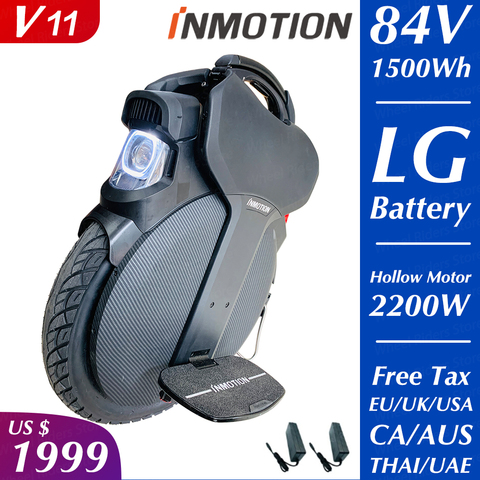 INMOTION V11 Unicycle New  Monowheel Electric Unicycle One wheel air suspension stand 2022 in stock ► Photo 1/6