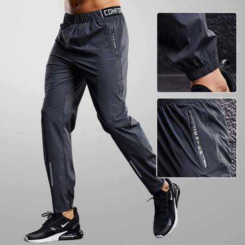 New Sport Pants Men Running Pants With Zipper Pockets Training and Joggings Men Pants Soccer Pants Fitness Pants For Men Gray ► Photo 1/6