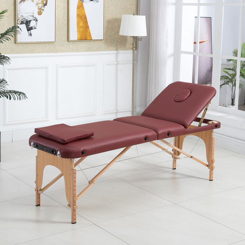 Spa Table  Adjustable Massage Bed 3 Fold Massage Couch Portable Salon Bed Alloy with square pillow  Portable backpack ► Photo 1/5