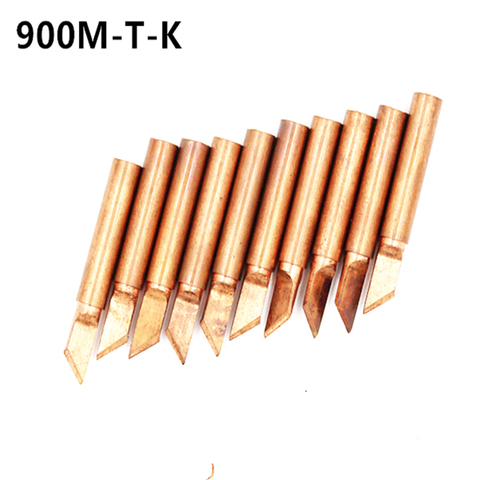 10pcs Lead-free pure copper Diamagnetic 900M-T-K soldering iron tip Welding  900m t iron tip 900M tips ► Photo 1/1
