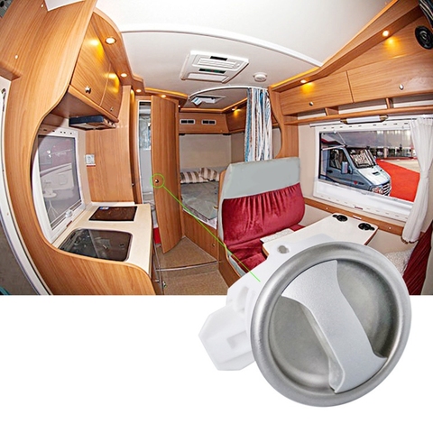 Motorhome Safety Door Lock Caravan Wardrobe Lock Toilet Bathroom Handle Pull Knot Rotating Lock ► Photo 1/6