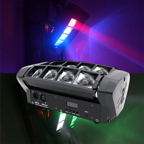 MINI 8x10W RGBW LED Spider Light DMX 7/15CH  DJ Stage Lighting Disco Nightclub Bar party Spider Moving Head Beam Lights ► Photo 1/6