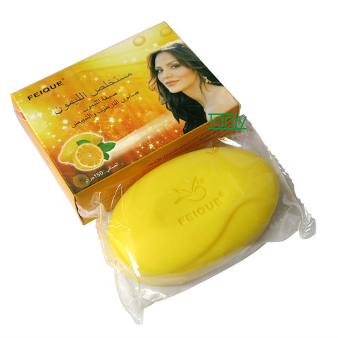 Feique all-natural botanical formula lemon whitening anti-freckle renewing soap 130g per pcs ► Photo 1/4