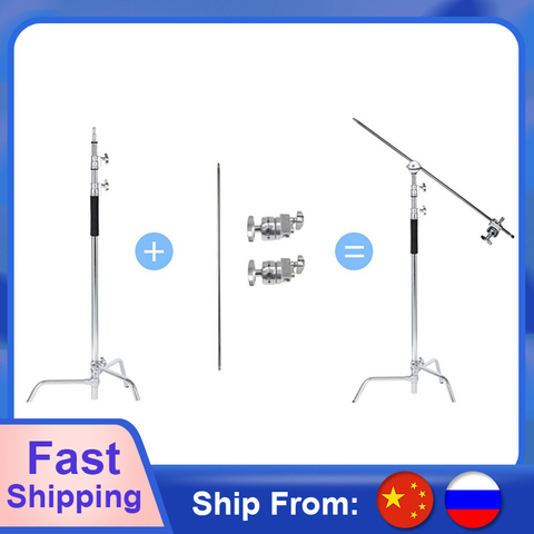 Heavy Duty Stainless Steel light stand backdrop stand C-Stand with Hold Arm and Grip Head for Photography Reflectors/Softboxes ► Photo 1/6