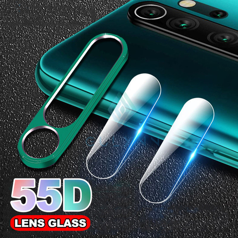 55D Camera Lens Tempered Glass + Metal Ring For Xiaomi Redmi Note 8 7 8T K20 Pro Mi A3 CC9E 9T 9 SE HD Camera Screen Protector ► Photo 1/6