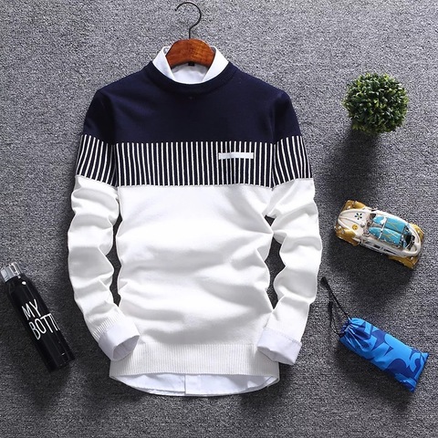 Sweater Men's Winter Pullover Men 2022 Autumn Slim Fit Striped Knitted Sweaters Mens Brand Clothing Casual pull homme hombre ► Photo 1/1