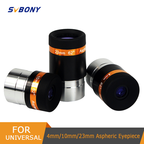 SvBony Aspheric 1.25 Eyepiece Telescope HD Wide Angle 62 Degree Lens 4/10/23mm Fully Coated for 1.25