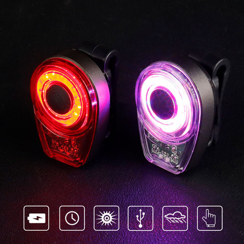 Bicycle Tail Light Bike Seat Post Visual Warning Lamp USB Rechargeable Cycling MTB Round Rear Back Safety Lantern COB LED ► Photo 1/6