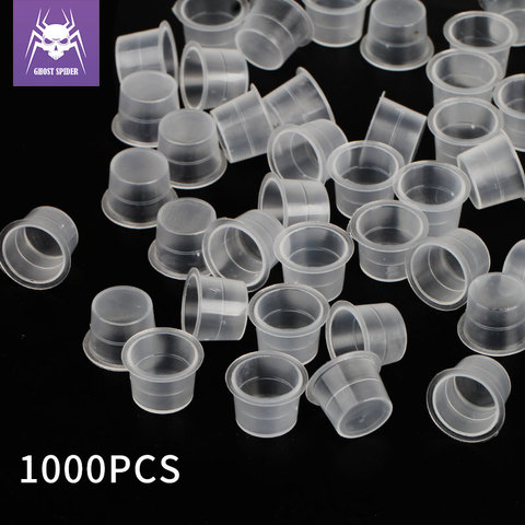 Top Quality 1000pcs Disposable Plastic Tattoo Ink Cups Permanent Makeup Pigment Clear Holder Container Cap Tattoo Accessory ► Photo 1/6