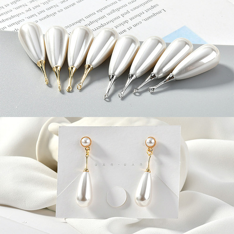 Copper plating true gold simple earpiece accessories DIY hand-highlighted Pearl drops earring earrings material ► Photo 1/5