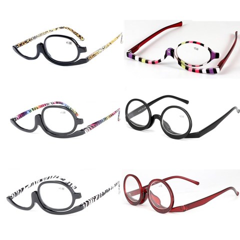 180 Degree Rotating Monocular Women Men Cosmetics Glasses Makeup Reading Glasses Diopter +1.50  +4.00 ► Photo 1/6