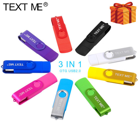 TEXT ME OTG 3 IN 1 type-c USB Flash Drive 16GB 32GB Pendrive 4GB 8GB 64GB USB Flash Drive For Computer/Android Phone ► Photo 1/6