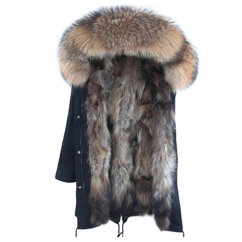 Man Parka Winter stylish Jacket Long Streetwear Russian 7XL Real Fox Fur Coat Natural Raccoon Fur Collar Hooded Thick Warm Coat ► Photo 1/6