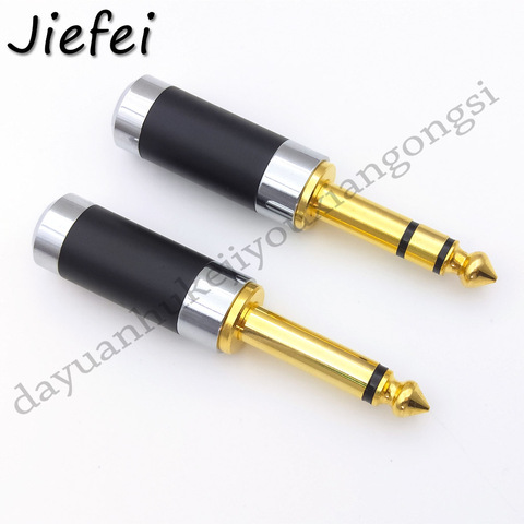 1Pcs New 2 Pole Mono / 3 Pole Stereo Jack 6.35mm Connector Gold-Plated 6.3MM 1/4 Inch Plug Audio Microphone Cable Connector ► Photo 1/6