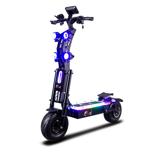 FLJ 72V 8000W 13inch fat wheel E Scooter with 90-130kms range 90km/h speed dual motor big wheel e bike led Electric Scooter ► Photo 1/6