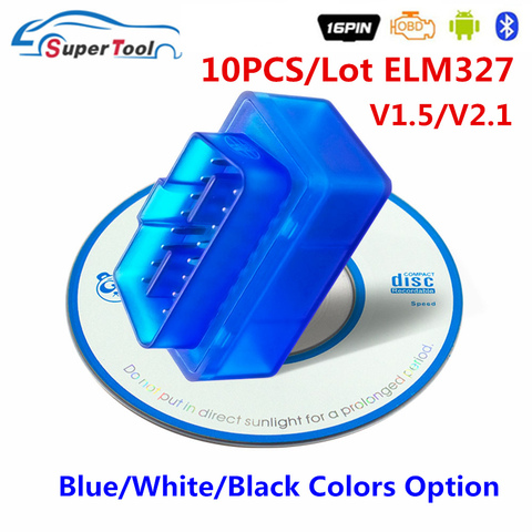 10pcs/Lot OBD2 Cканер ELM 327 Bluetooth V2.1 OBD 2 ELM327 Bluetooth Auto Car Diagnostic Tool OBD2 ELM327 Car Scanner Code Reader ► Photo 1/6