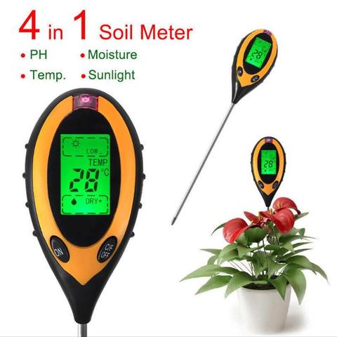 Professional 4 in 1 LCD Temperature Sunlight Moisture PH Garden Soil Tester Analysis Acidity Alkali 40%Off ► Photo 1/6