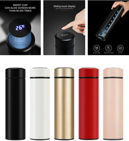 Smart Insulated Mug Stainless Steel Vacuum Cup Thermos Bottle LED Display  500ml